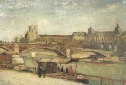 Vincent Van Gogh The Pont du Carrousel and the Louvre (nn04) oil on canvas